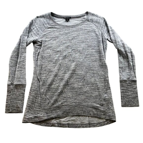 Champion Women Tunic Sweatshirt Small Pullover Elite Gray Long Sleeve Top Knit - Picture 1 of 10
